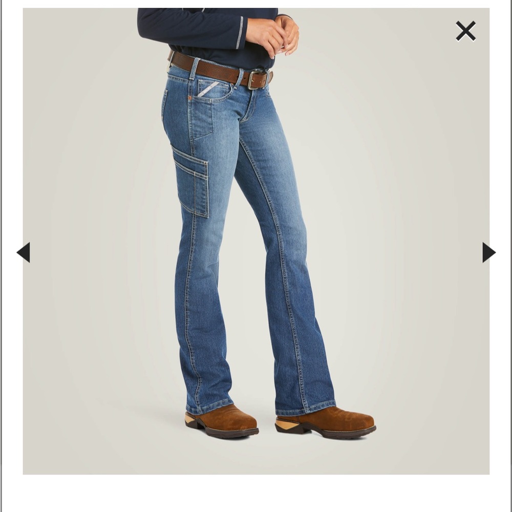 Ariat Rebar DuraStretch Raven mid rise Boot Cut Jean